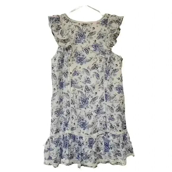 Lucky Women's Ivory & Navy Cotton/Rayon Floral Lined Sundress - Picture 8 of 14